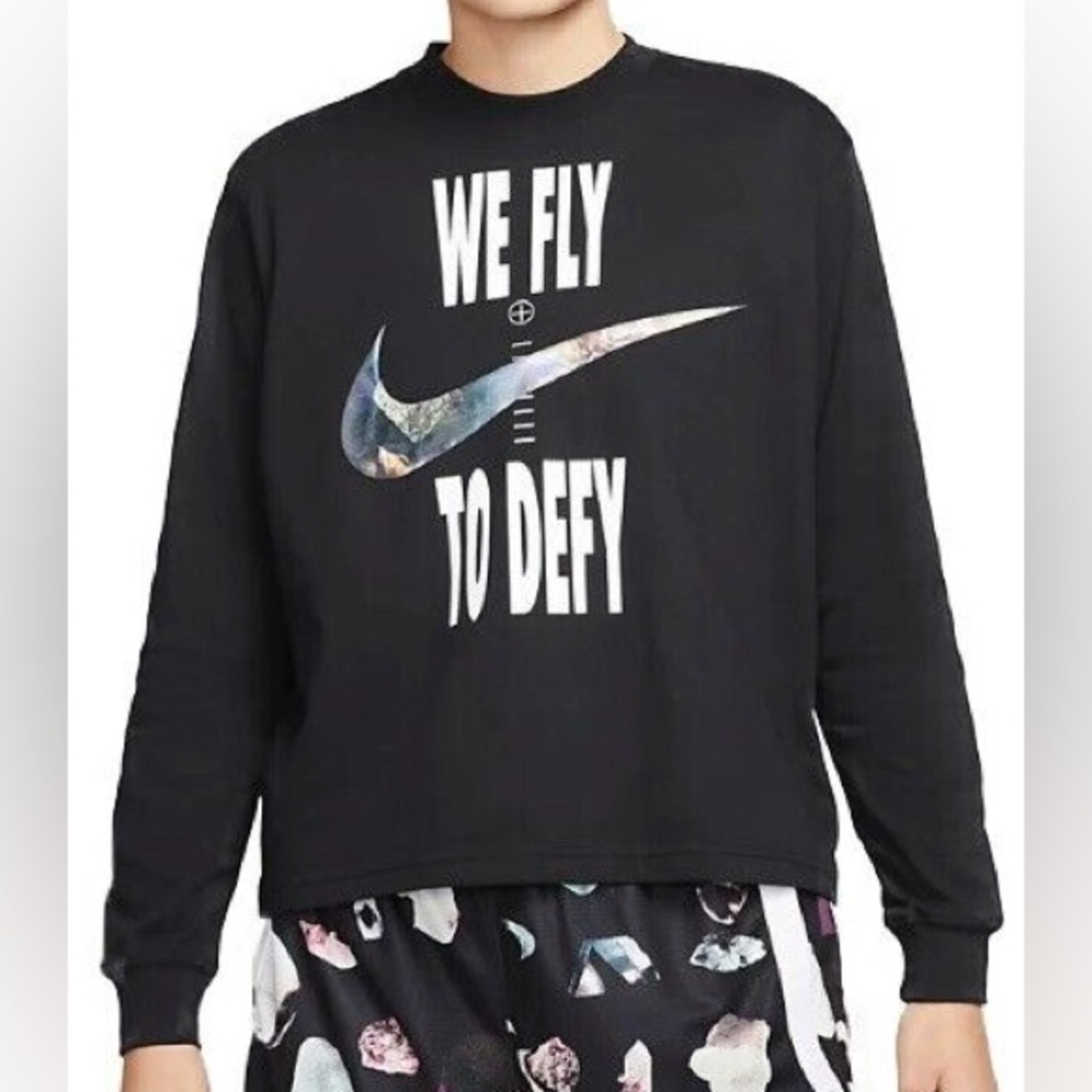 Nike Black‎ Graphic Long Sleeve Tee Sz M